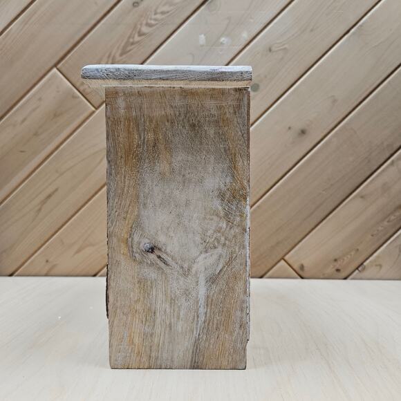 Coastal decorative whitewashed wood jewelry bx Gold Pineapple Design County Boho - Picture 2 of 10